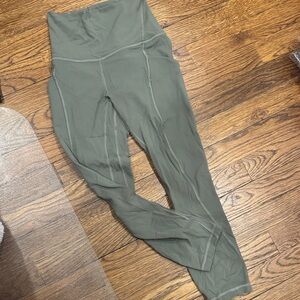 Lululemon High-Waisted Olive Green Leggings
